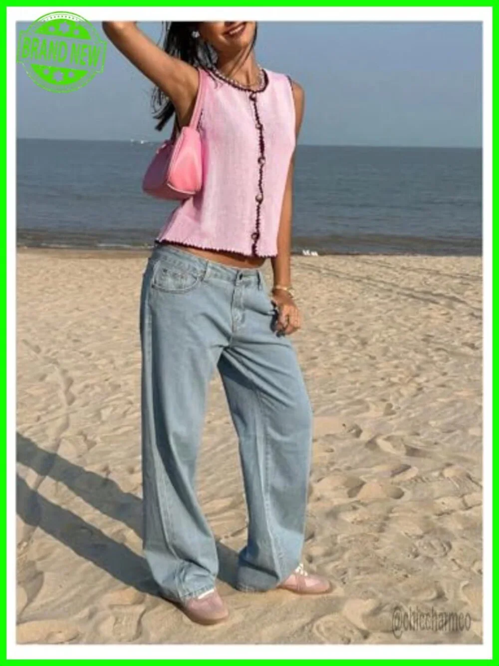 Sleeveless Button Up Cropped Sweater Vest Knit Cardigan Tops
